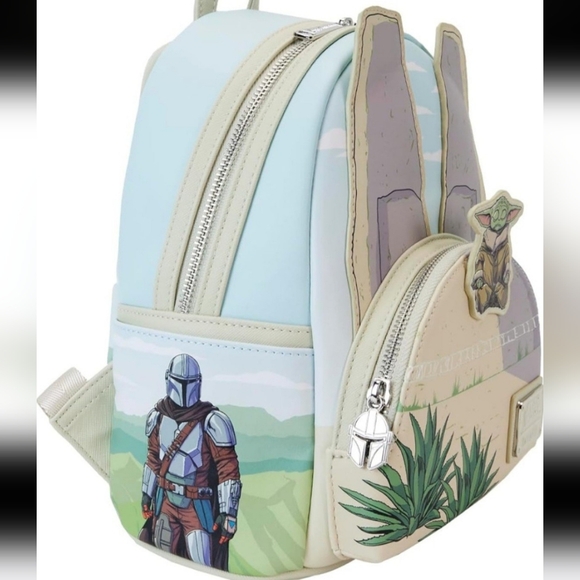 NWT Disney Star Wars Mandalorian Grogu Seeing Stone Glow in the Dark Loungefly - Picture 4 of 6